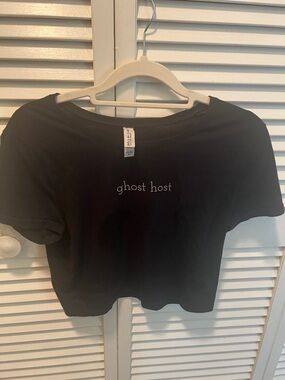 #1834* Ghost Host Black Crop Tee - Bella Canvas